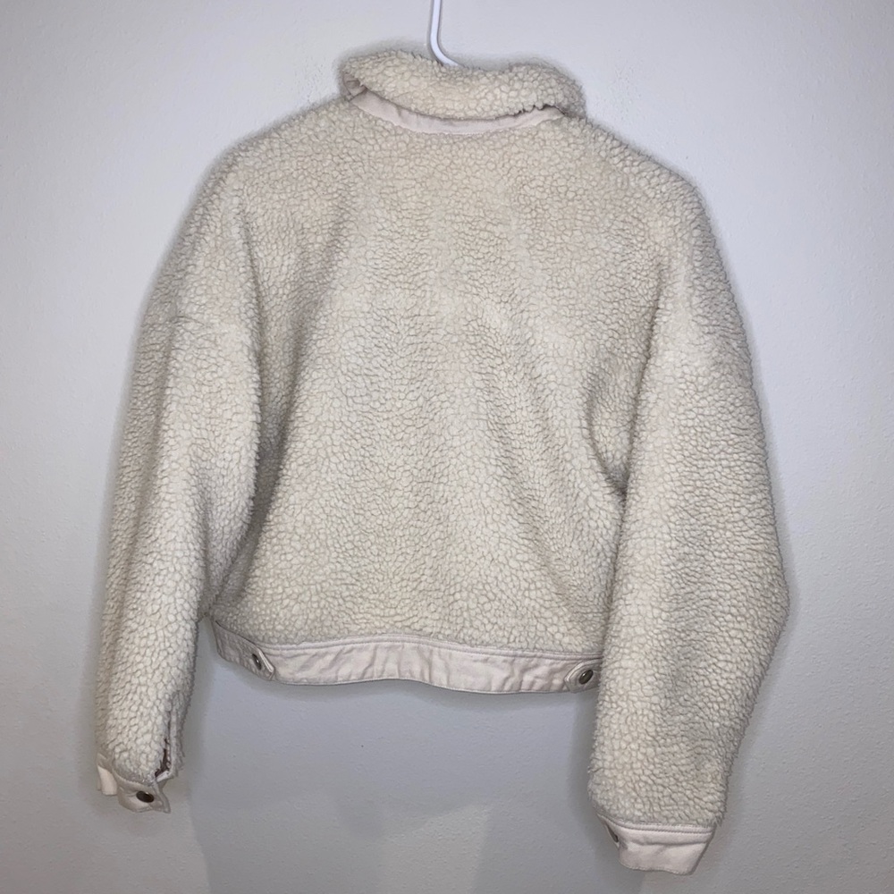 Zara Sherpa Jacket Size XS Cream Off White - Picture 2 of 7
